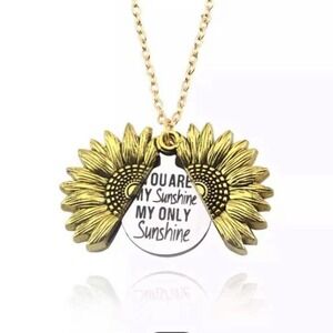 You Are My Sunshine Sunflower Locket Necklace